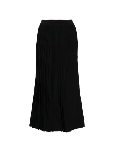 logo-jacquard pleated skirt