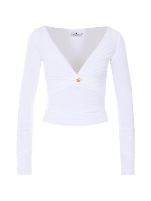 ELISABETTA FRANCHI jewel V-neck blouse