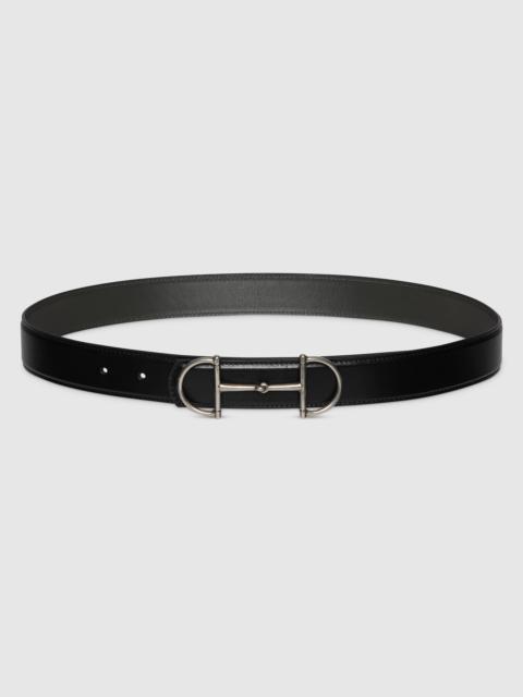 GUCCI Reversible leather belt with Horsebit