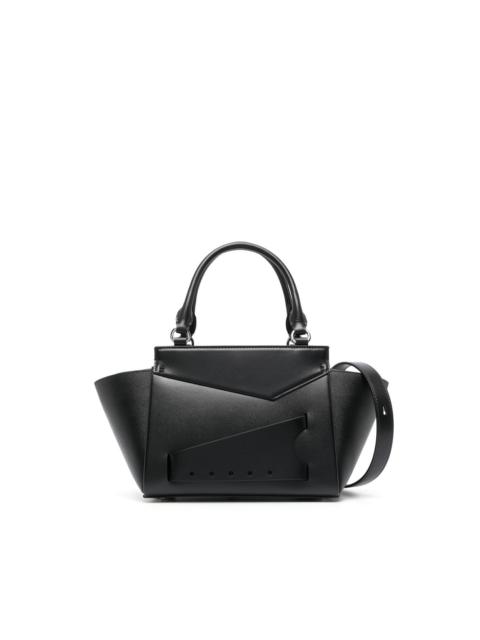 Snatched asymmetric leather tote bag