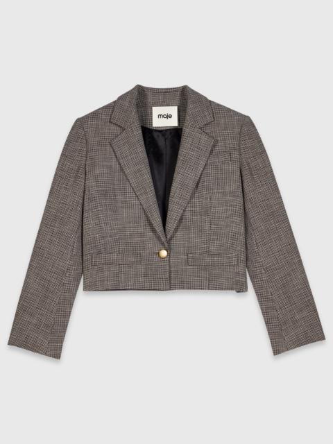 maje Short checked suit jacket