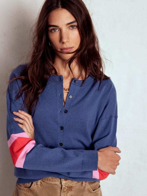 BODEN Lara Relaxed Cotton Cardigan-Denim Blue
