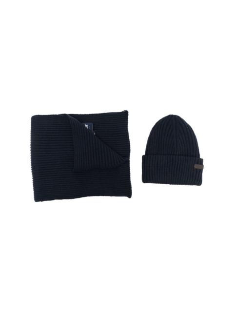 Barbour ribbed beanie set