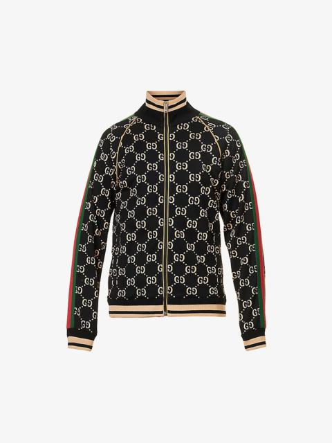 GUCCI Monogram side-stripe cotton-jersey jacket