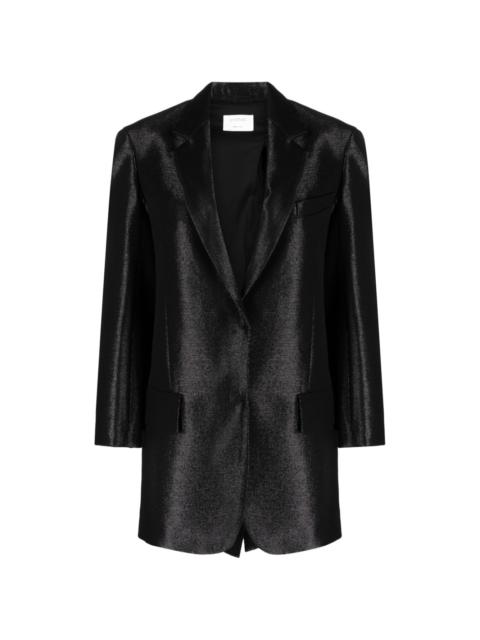 single-breasted metallic-finish blazer