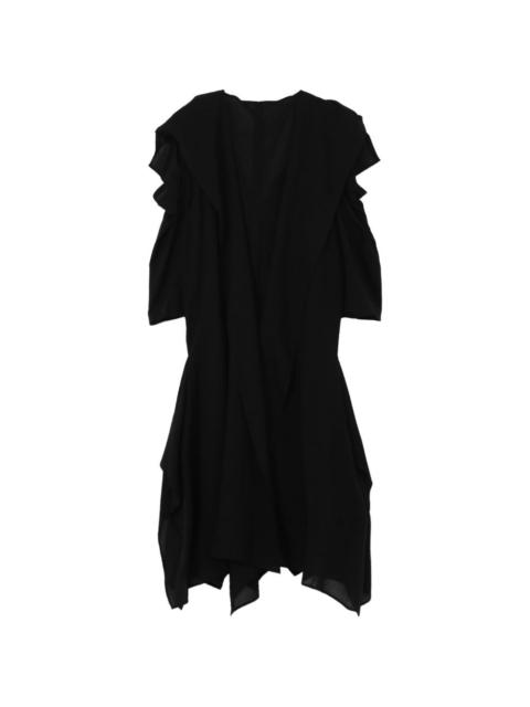 Yohji Yamamoto draped-detail asymmetric-hem coat