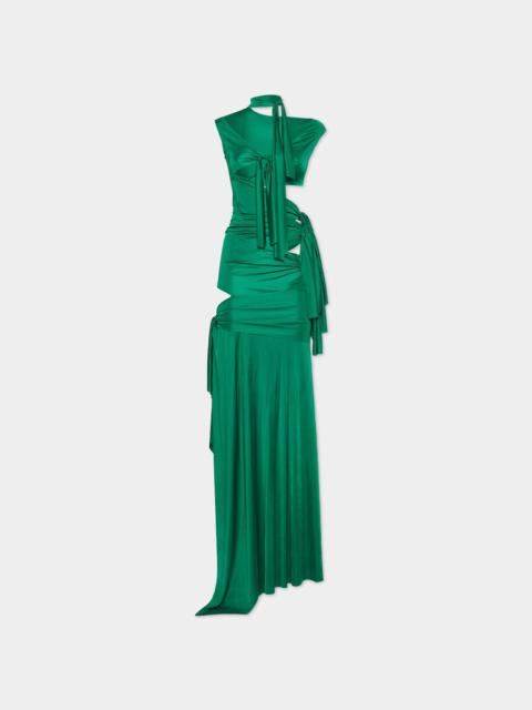 DSQUARED2 SHINY VISCOSE JERSEY LONG DRESS