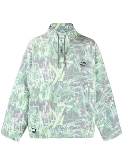 Martine Rose grass-print fleece-texture sweatshirt