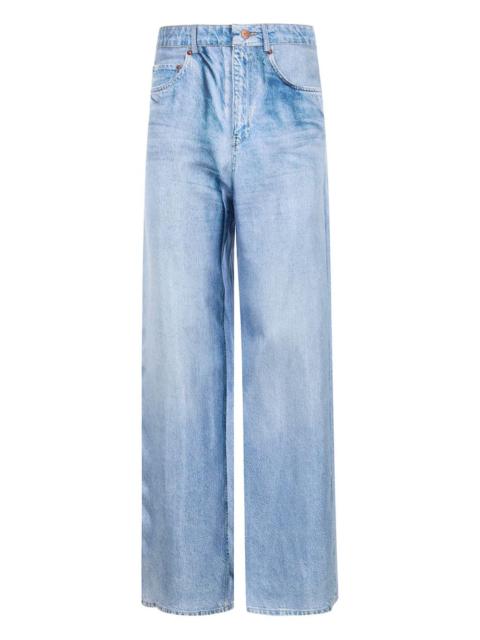 Pierre-Louis Mascia aloe silk faux denim trousers
