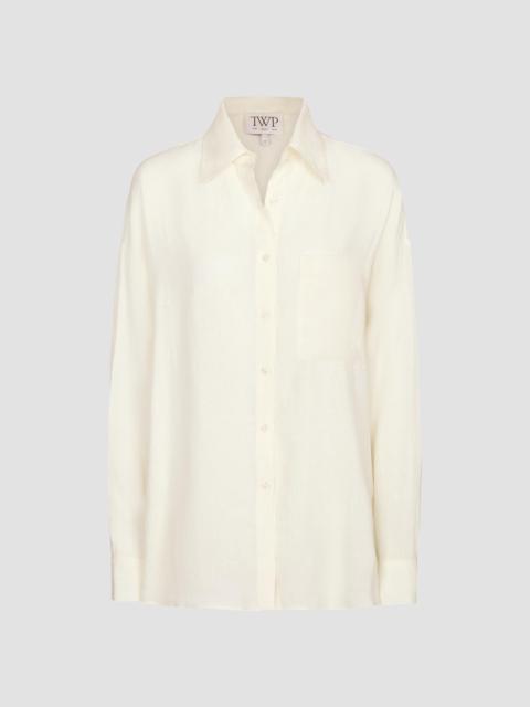 TWP Women's Something Borrowed Linen Button-Front Shirt - Glass Green