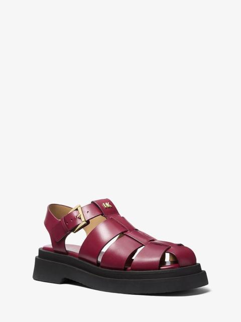 MICHAEL KORS Indy Fisherman Leather Sandal