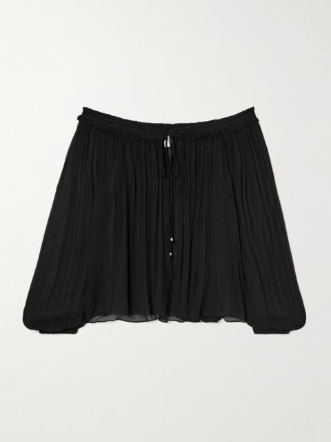 Isabel Marant Étoile Vutti Tie-detailed Embellished Ruffled Crepon Blouse