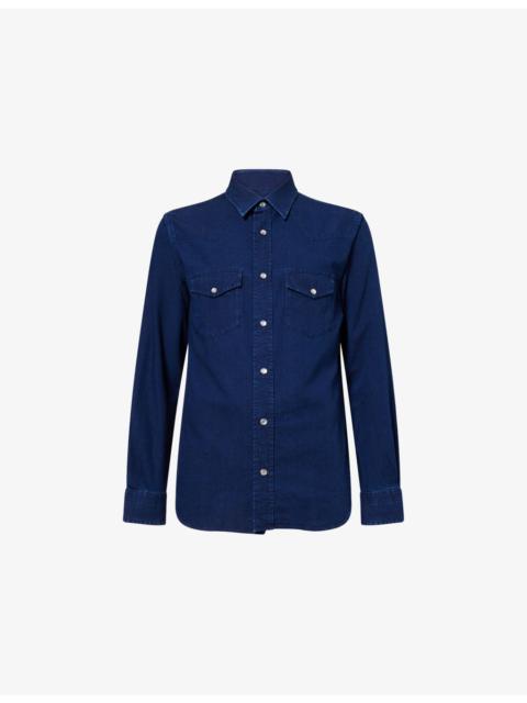 TOM FORD Curved-Hem Slim-Fit Denim Shirt
