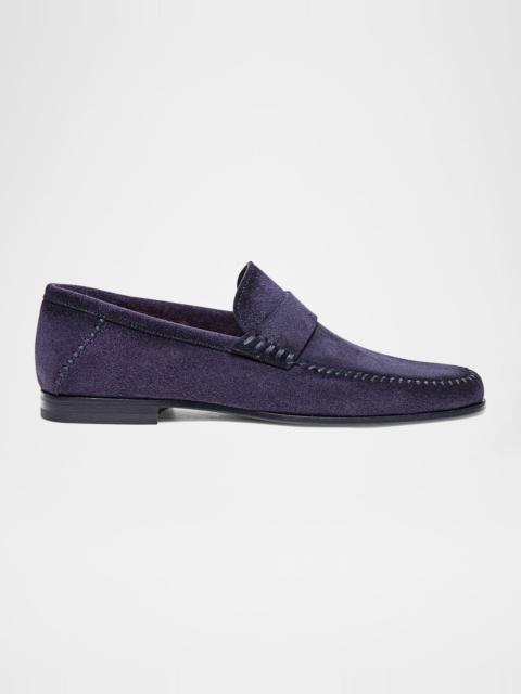 Santoni Men's Paine Whipstitched Leather Loafers