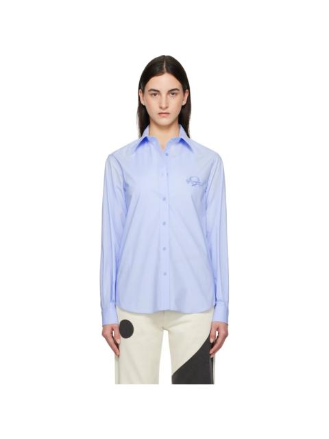 Moschino Blue Laurel Crown Emblem Shirt