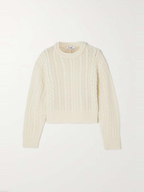 RE/DONE Cable-knit wool sweater
