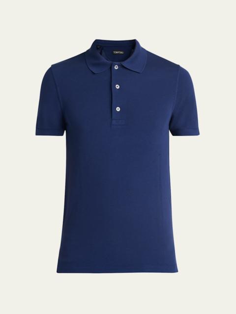 TOM FORD Men's Lyocell Pique Polo Shirt