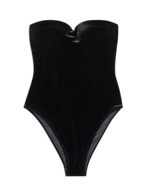 BALENCIAGA Women's Sweetheart Neck Swimsuit in Black