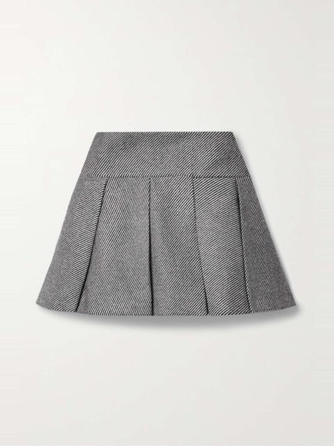 PATOU Pleated striped wool mini skirt