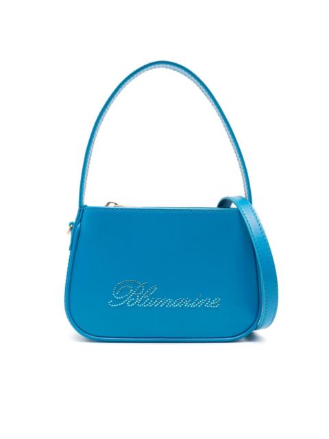 Blumarine rhinestone-logo leather tote bag