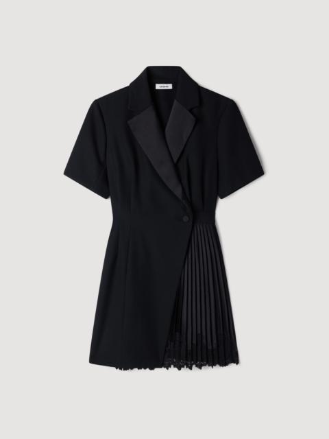 Sandro TAILORED COLLAR WRAPAROUND DRESS
