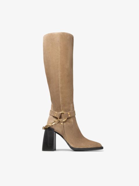 JIMMY CHOO Isabelle Knee Boot 95
Rattan Velvet Suede Knee-High Boots