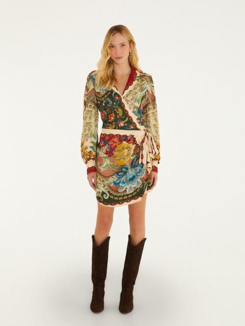 FARM RIO Lunar Boho Chemise Wrap Mini Dress
