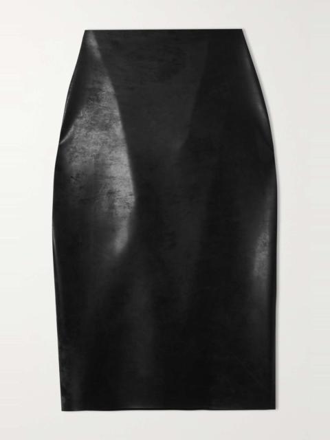 Latex pencil skirt