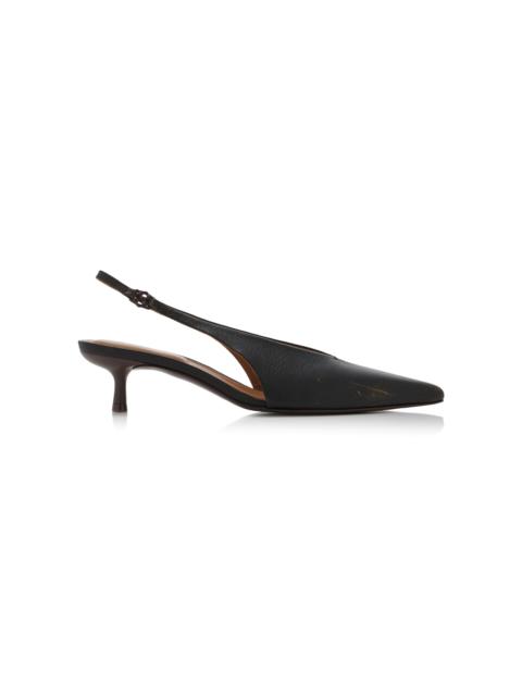 SIMKHAI Sylvie Leather Slingback Pumps brown