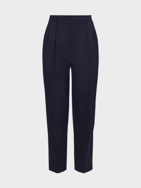 Emmett Double-Pleated Tapered-Leg Ankle Pants