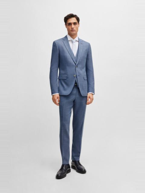 SLIM-FIT SUIT IN A HOPSACK-WEAVE WOOL BLEND
