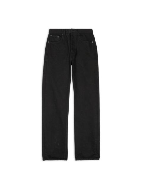 Denim Size Sticker Baggy Pants in Black