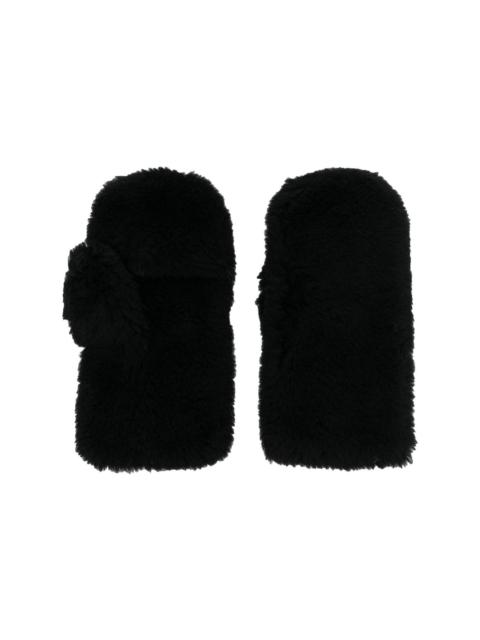 Yves Salomon woven wool mittens