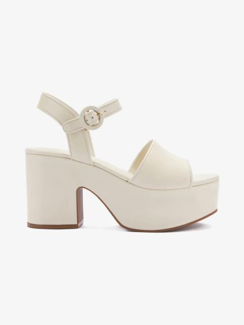 Larroudé Miso Platform Strap Sandal In Ivory Leather
