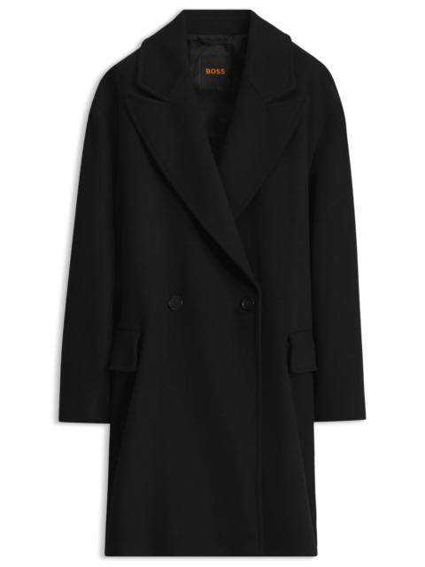 BOSS DOUBLE-BREASTED COAT IN SOFT TWILL