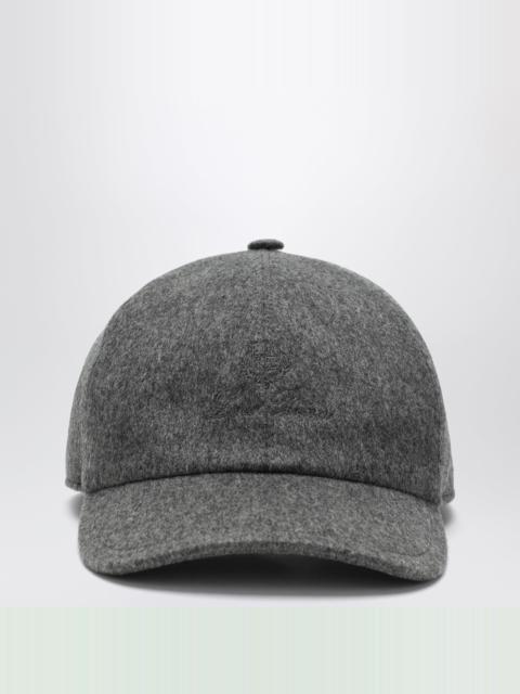 Loro Piana Grey melange cashmere baseball cap