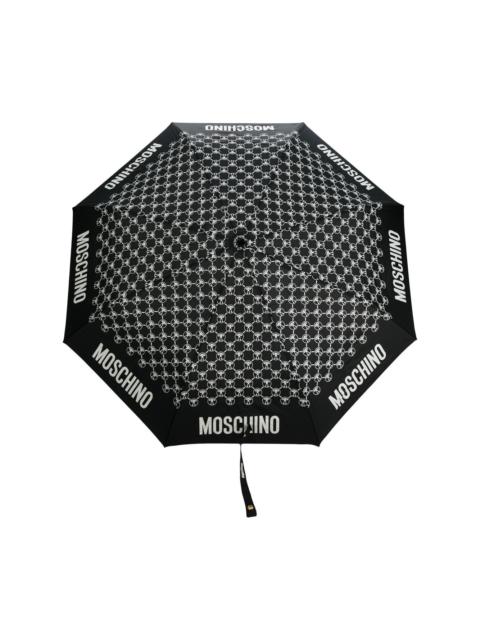 monogram-print umbrella