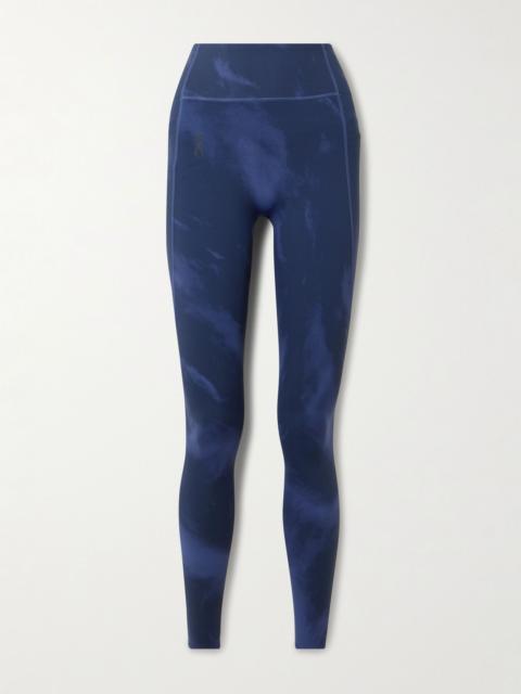 On Studio printed stretch leggings Navy