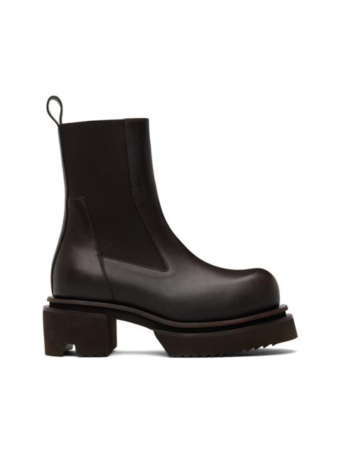 Rick Owens Brown Temple Beatle Bogun Chelsea Boots