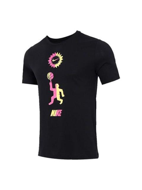 Nike Nike Basketball Sports Contrasting Colors Printing Round Neck Short Sleeve Black DD0804-010
