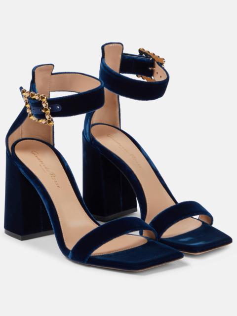 Gianvito Rossi Embellished velvet sandals
