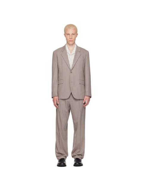 HUGO Taupe Two-Piece Modern-Fit Stretch Twill Suit