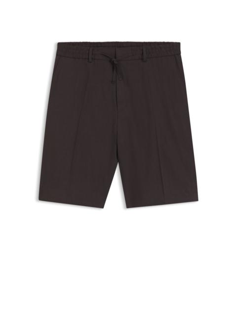 BOSS RELAXED-FIT SHORTS IN A LINEN BLEND