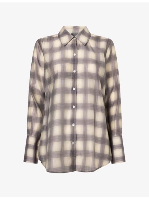 Rails Bishop Sheer Checked Long-Sleeve Twill Shirt