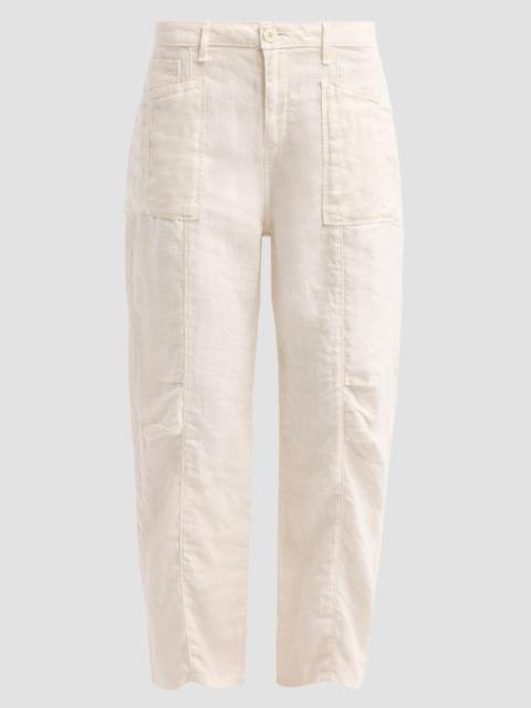 L'AGENCE Women's Cody Rodeo Linen High-Rise Barrel Pants - Vintage White