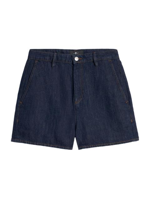 7 For All Mankind Women's Denim Trouser Shorts - Blossom