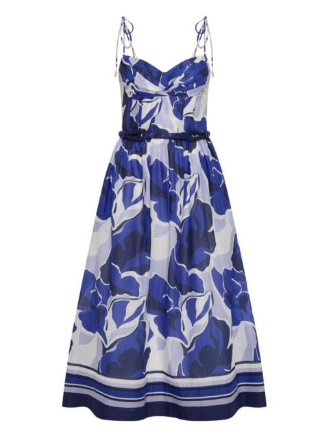 REBECCA VALLANCE Paros floral-print midi dress