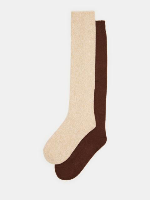 STEVE MADDEN FALL 2 PACK MARLED KNEE HIGH SOCKS TAN