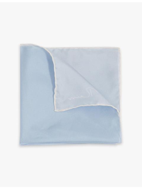 REISS Ceremony contrast-piping silk pocket square