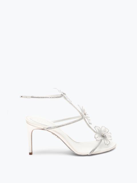 RENE CAOVILLA PEACH FLOWER IVORY SANDAL 80